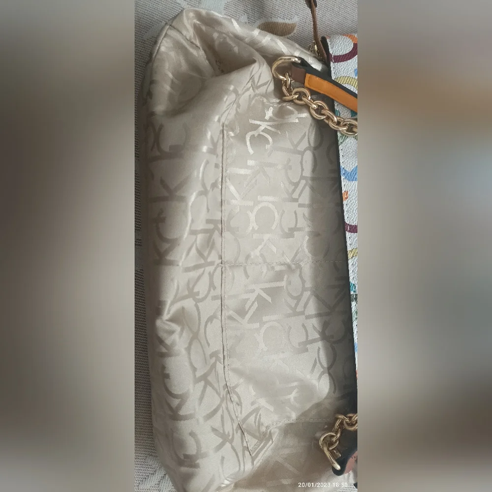 Authentic Calvin Klein coated PVC rainbow signature tote bag - Picture 7 of 14